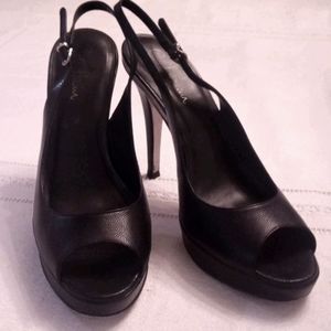 Black Cole Haan Stephanie Air SlingBack PeeToe 8.5